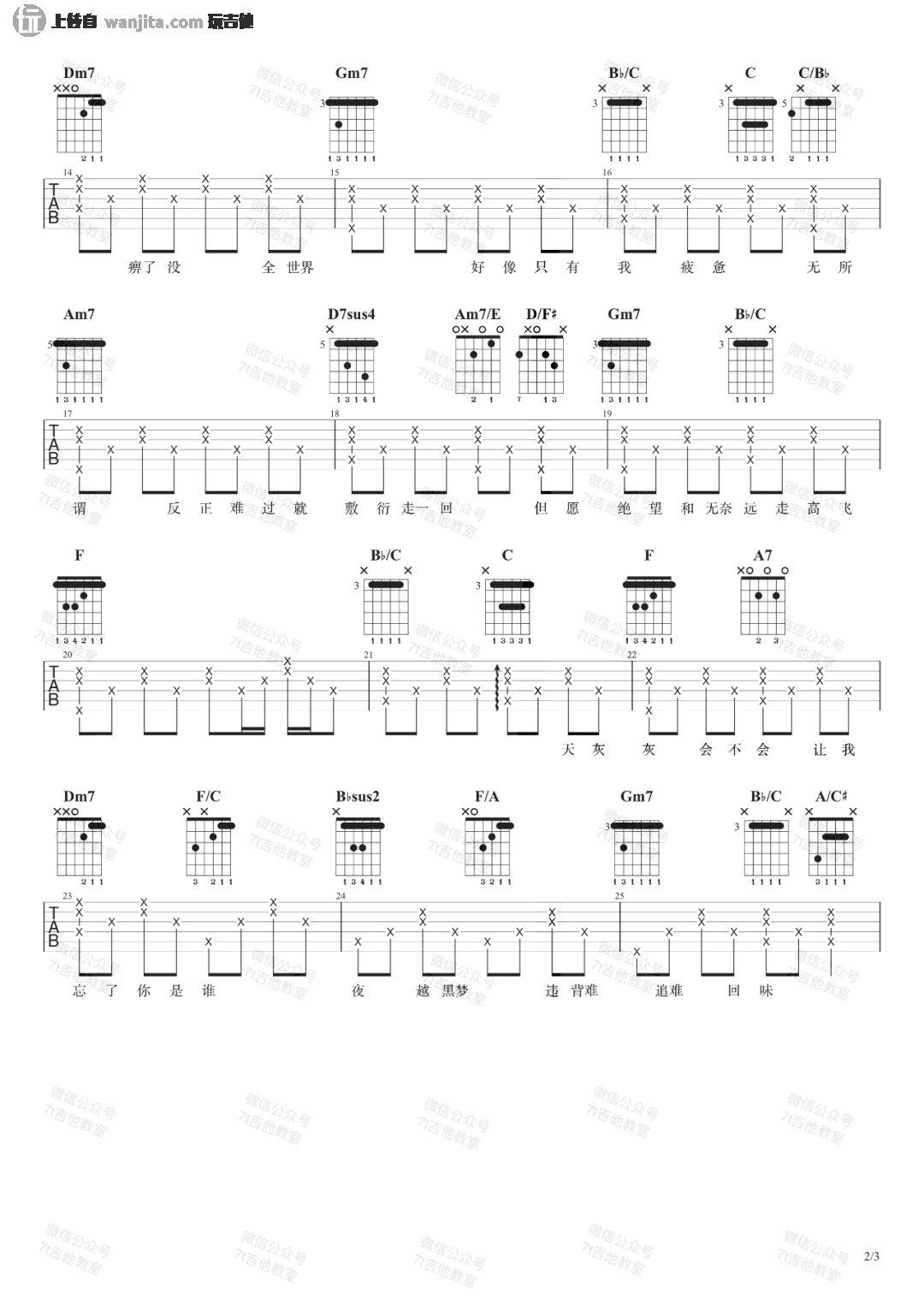 _世界末日_吉他谱_F调原版六线谱_吉他弹唱视频_周杰伦