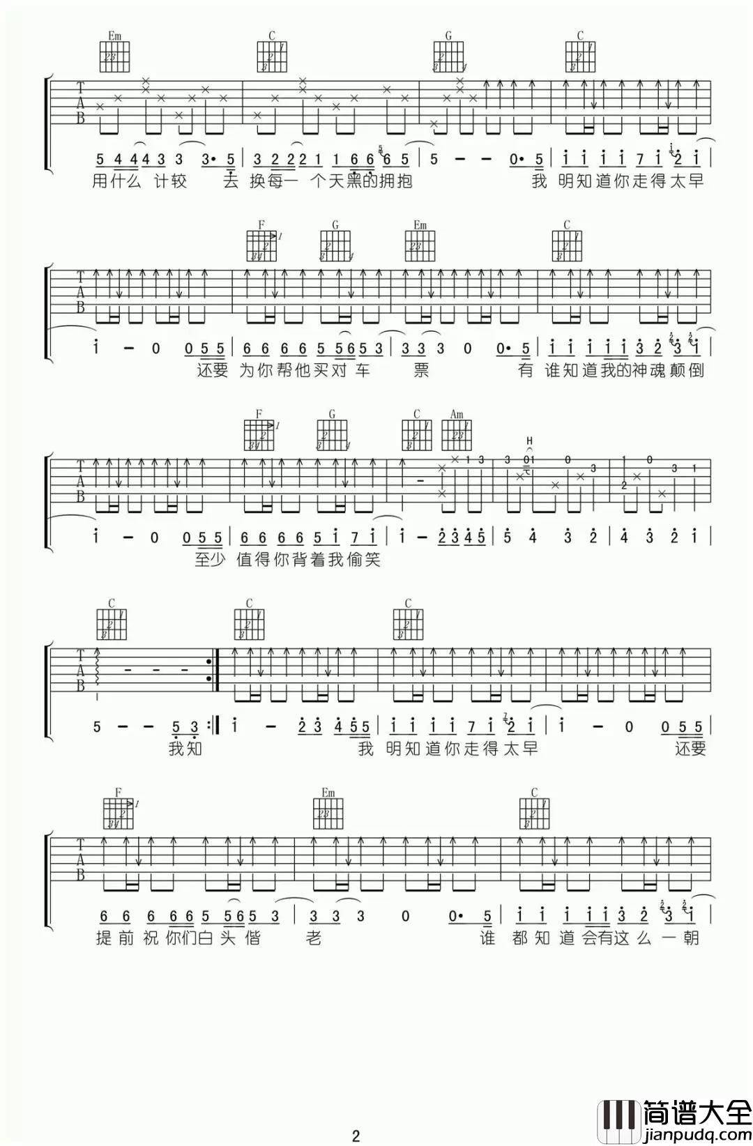 《太早》吉他谱_C调原版弹唱六线谱_刘允乐 _太早_吉他谱_C调原版弹唱六线谱_刘允乐