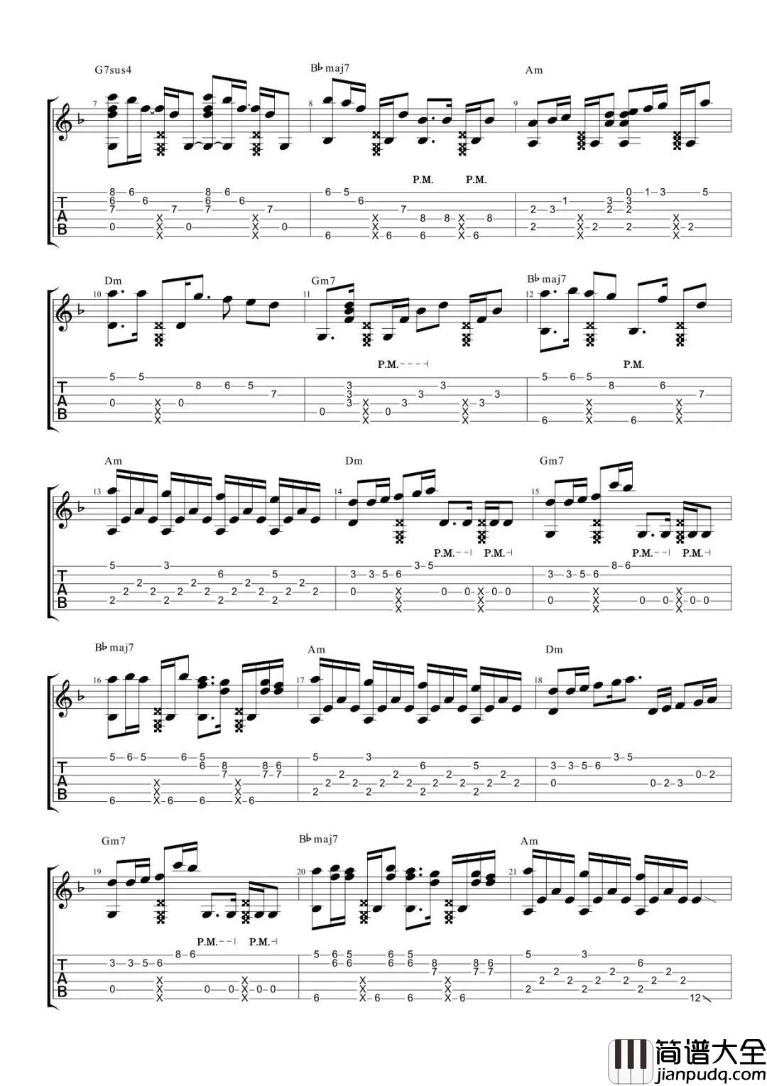 《无心快语》指弹吉他谱_经典原版六线谱_高清图片谱_George Michael _无心快语_指弹吉他谱_经典原版六线谱_高清图片谱_George_Michael