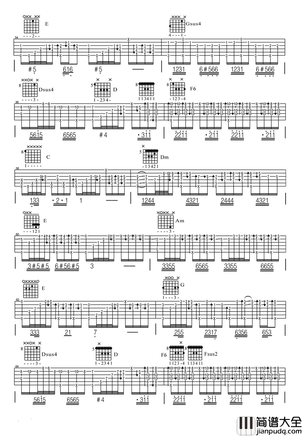 Hotel California(加州旅馆)吉他谱_G调指弹完整版六线谱_老鹰乐队 Hotel_California(加州旅馆)吉他谱_G调指弹完整版六线谱_老鹰乐队