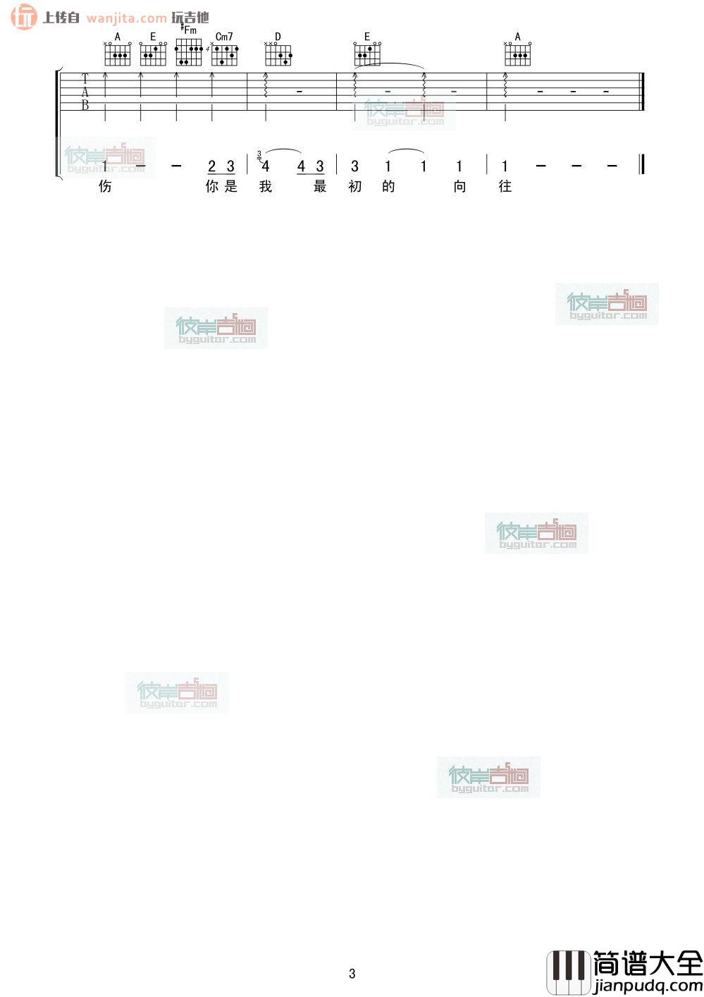 回忆里的疯狂吉他谱_光良_C调原版吉他六线谱