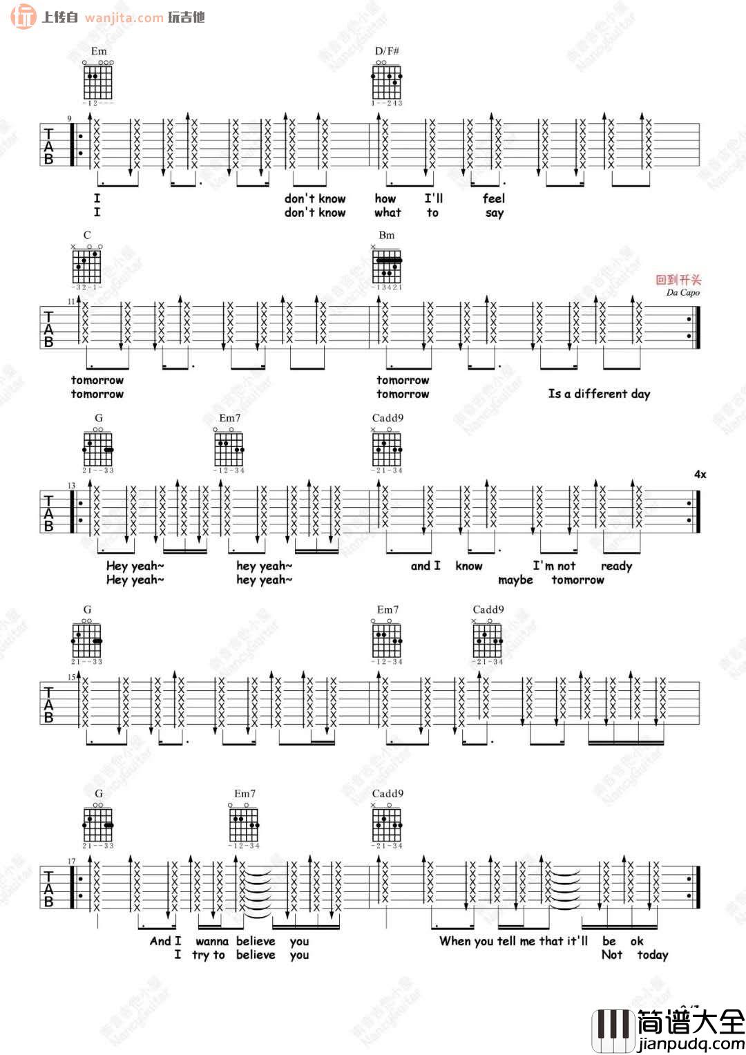 Tomorrow(吉他谱)_Avril