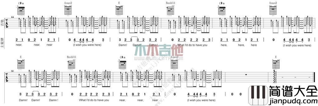 Wish_You_Were_Here(吉他谱)_Avril