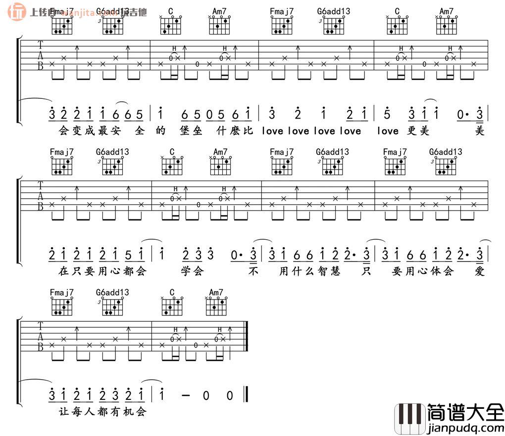 方大同《每个人都会》吉他谱_C调吉他弹唱谱 方大同_每个人都会_吉他谱_C调吉他弹唱谱