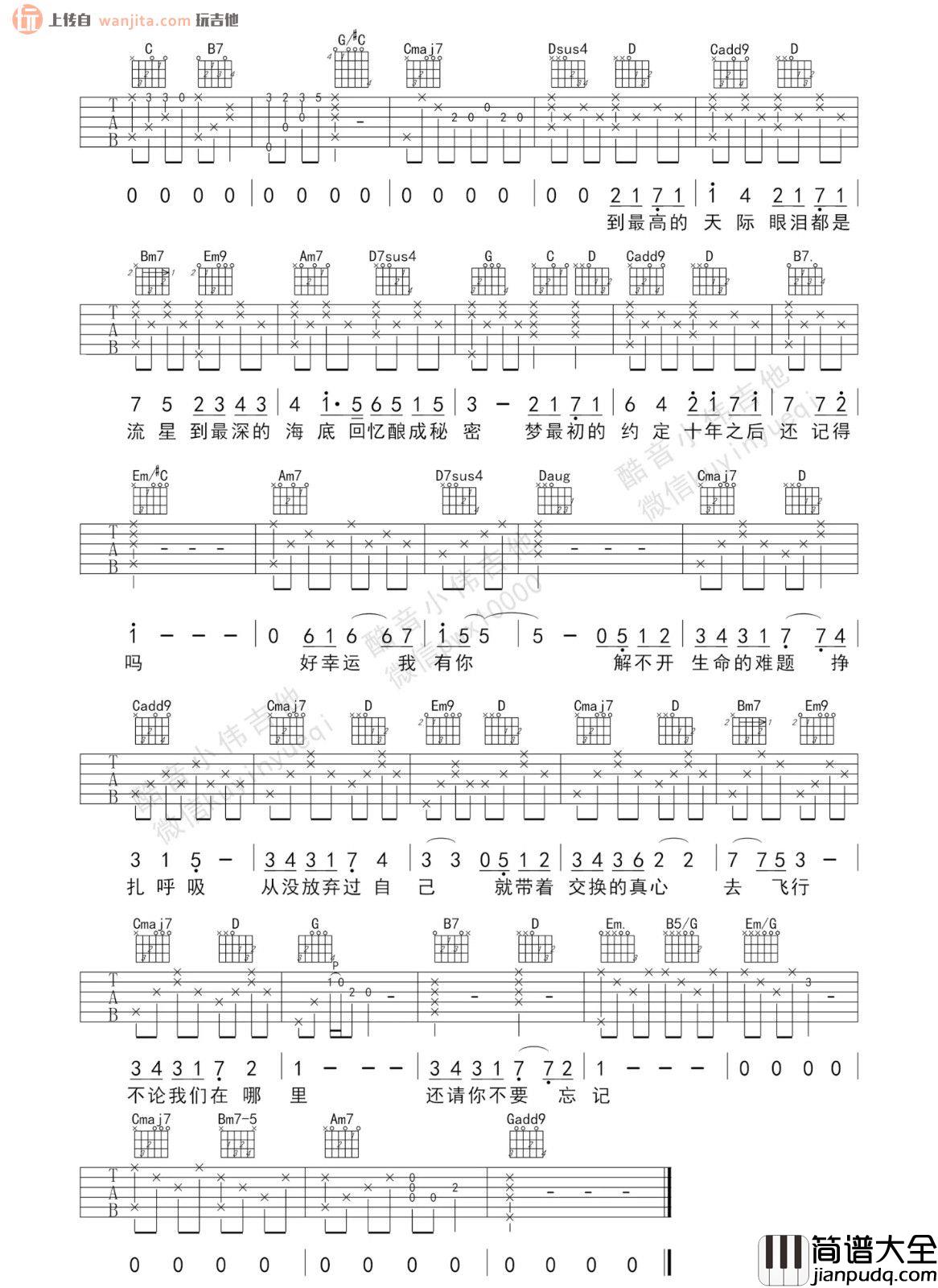 还记得吗吉他谱_张韶涵_G调六线谱_吉他弹唱谱