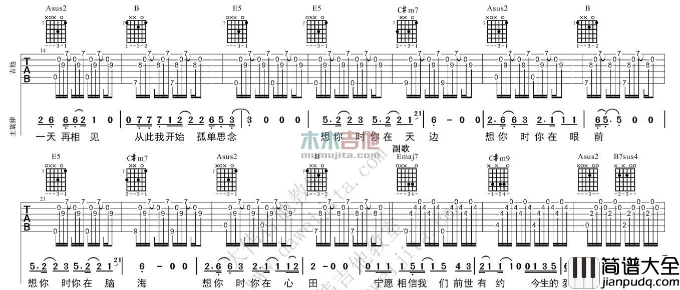 传奇(女声版)(吉他谱)_王菲
