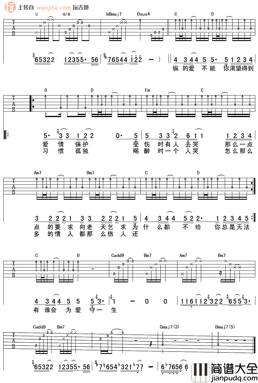 某某吉他谱_G调原版六线谱_《某某》吉他弹唱谱_陈楚生 某某吉他谱_G调原版六线谱__某某_吉他弹唱谱_陈楚生