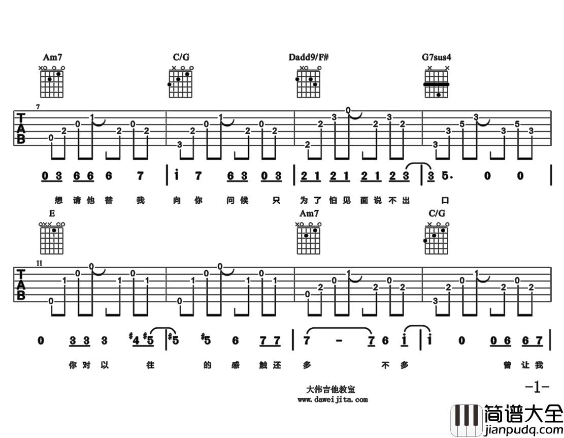 听说爱情回来过(吉他谱)_林忆莲 听说爱情回来过(吉他谱)_林忆莲