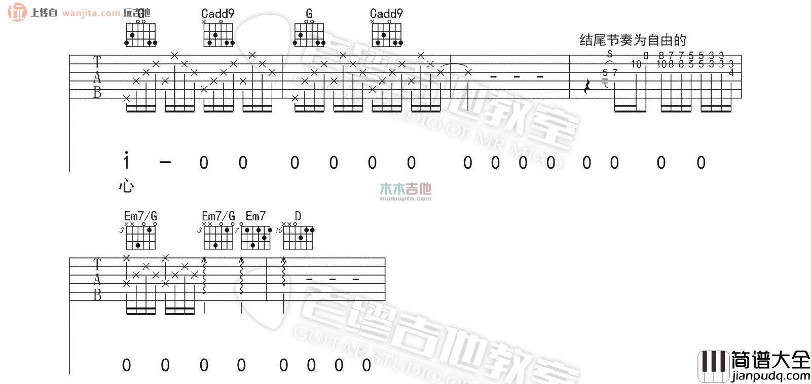 流泪手心吉他谱_王力宏_A调六线谱_吉他弹唱谱