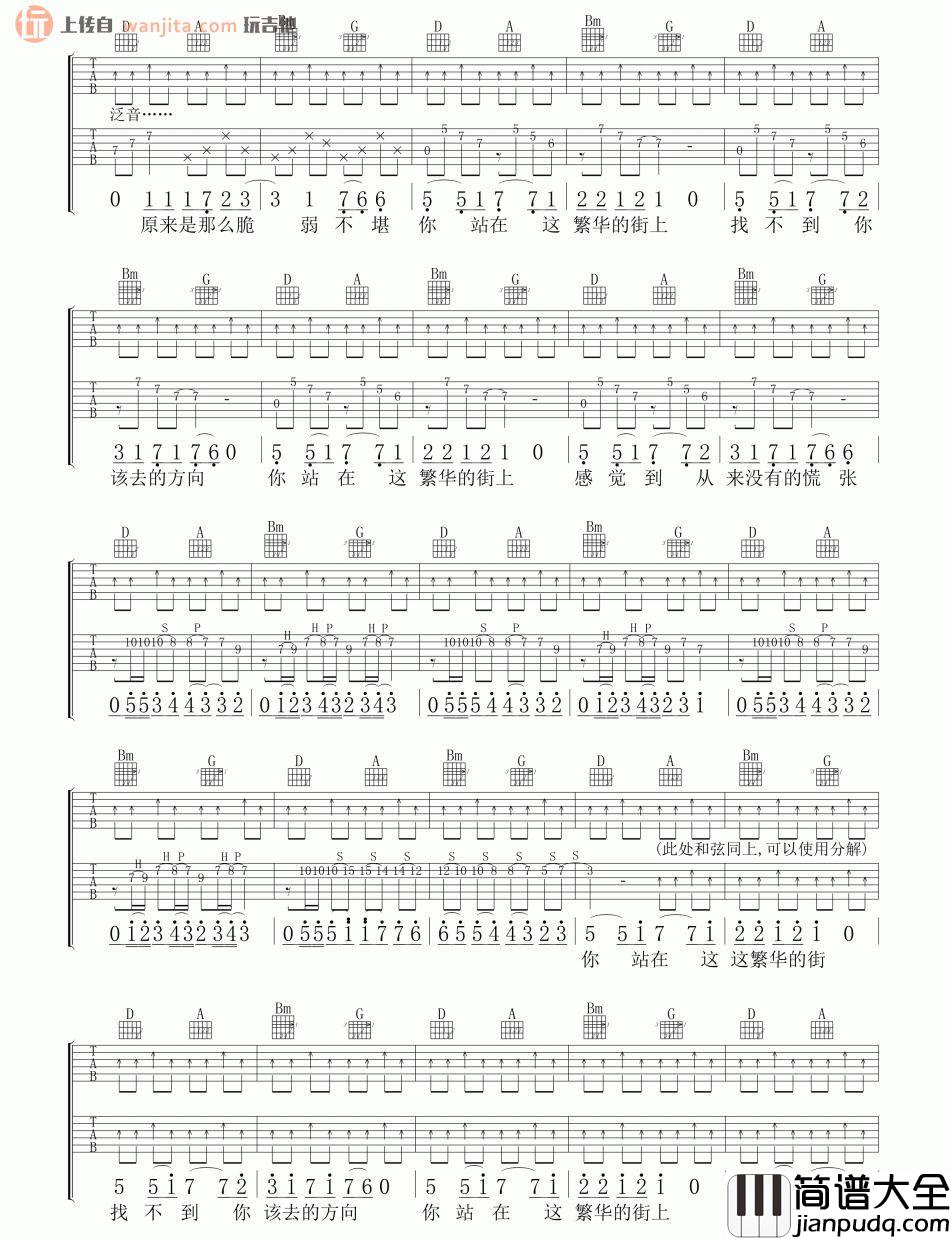 那一年吉他谱_许巍_D调原版六线谱__那一年_吉他弹唱谱