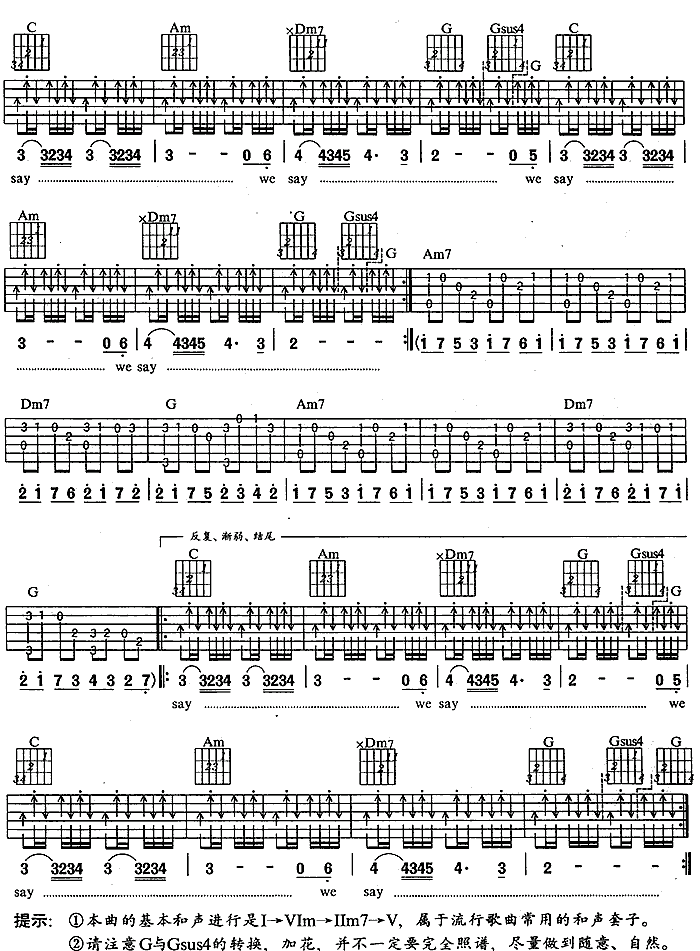 时光吉他谱_许巍_C调完整版__时光_吉他弹唱谱