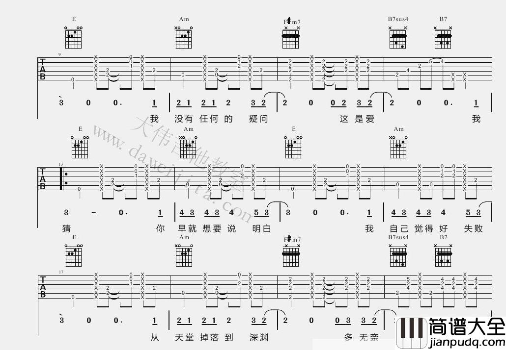 普通朋友(吉他谱)_陶喆 普通朋友(吉他谱)_陶喆