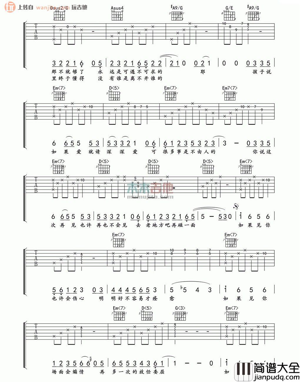 不煽情吉他谱_许嵩_C调原版六线谱_《不煽情》吉他弹唱谱 不煽情吉他谱_许嵩_C调原版六线谱__不煽情_吉他弹唱谱