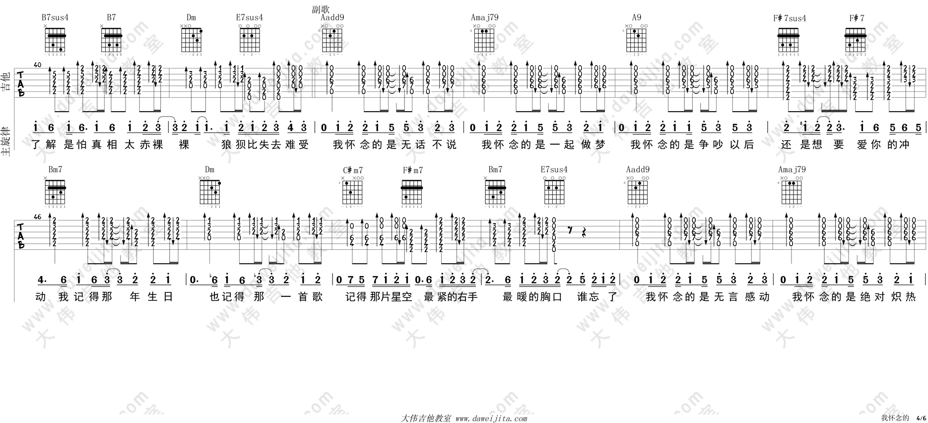 我怀念的(吉他谱)_孙燕姿