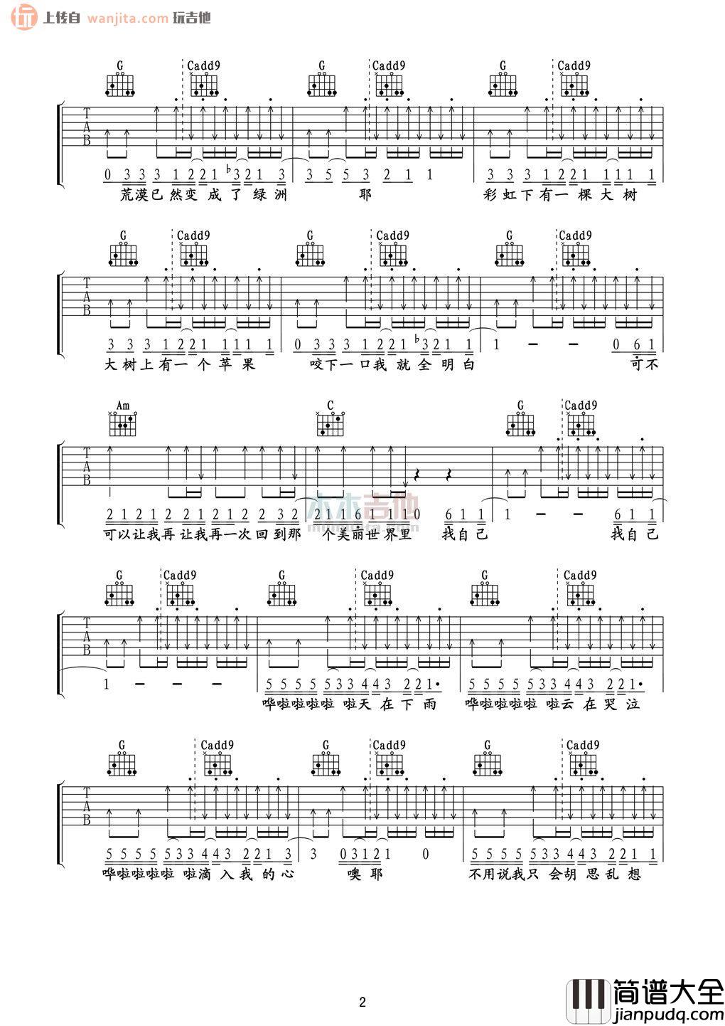 找自己(吉他谱)_陶喆