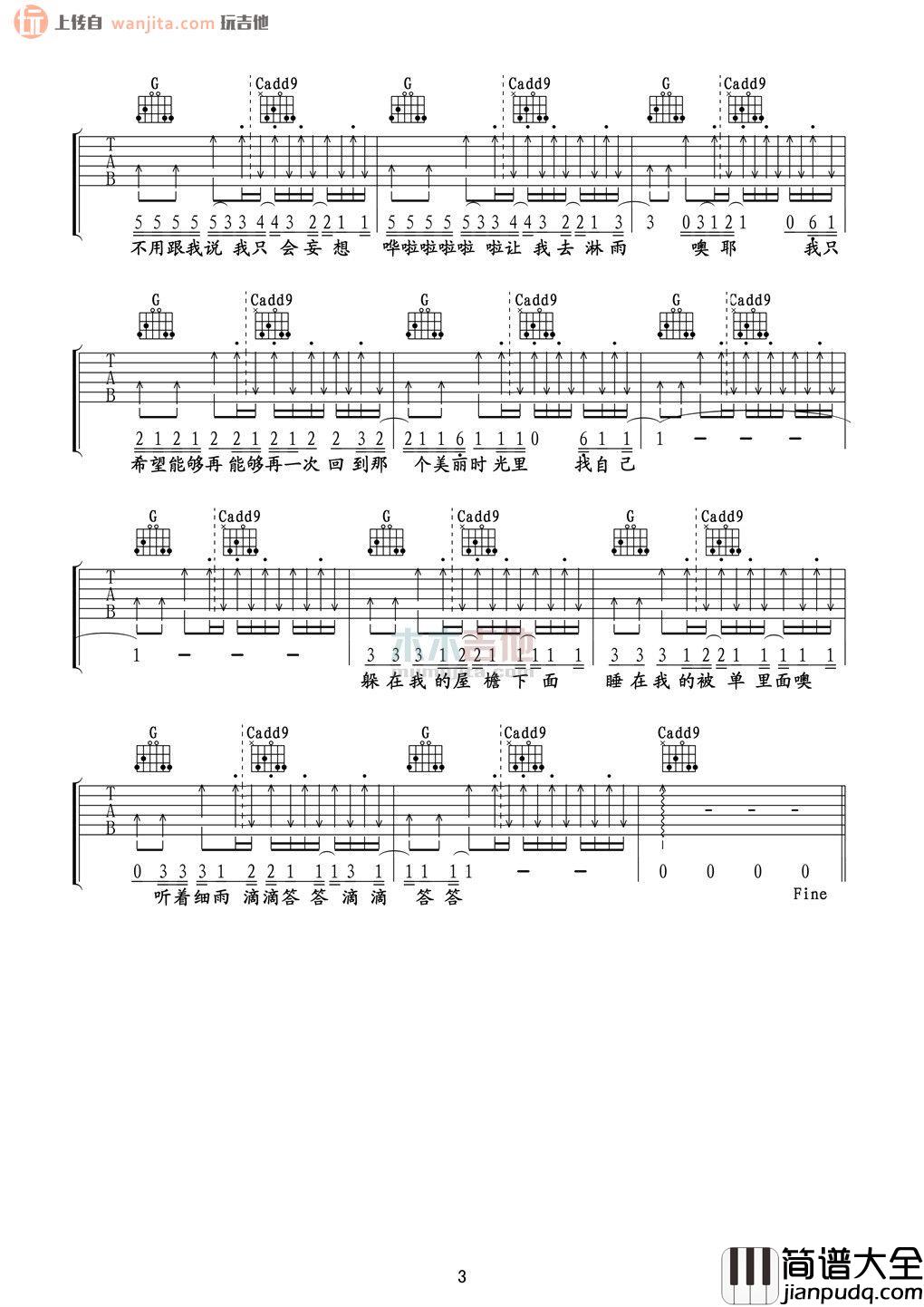 找自己(吉他谱)_陶喆