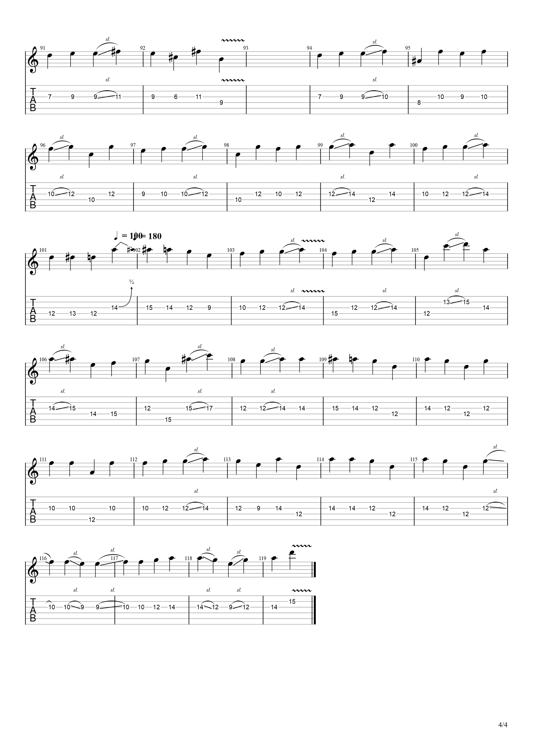 最爱电吉他Solo谱_周慧敏_最爱_吉他独奏谱_完整六线谱