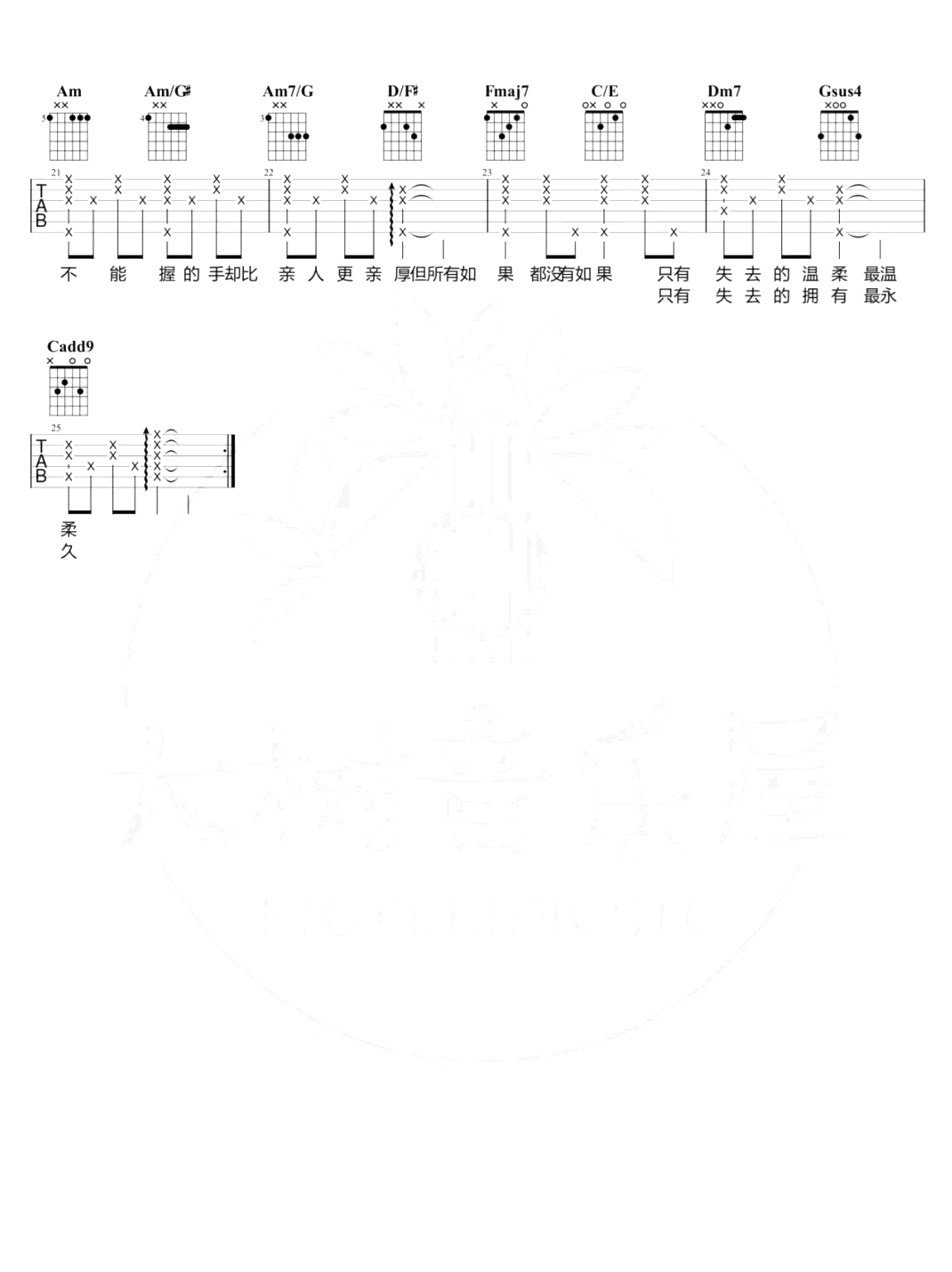 匿名的好友吉他谱_G调_杨丞琳_吉他弹唱教学视频