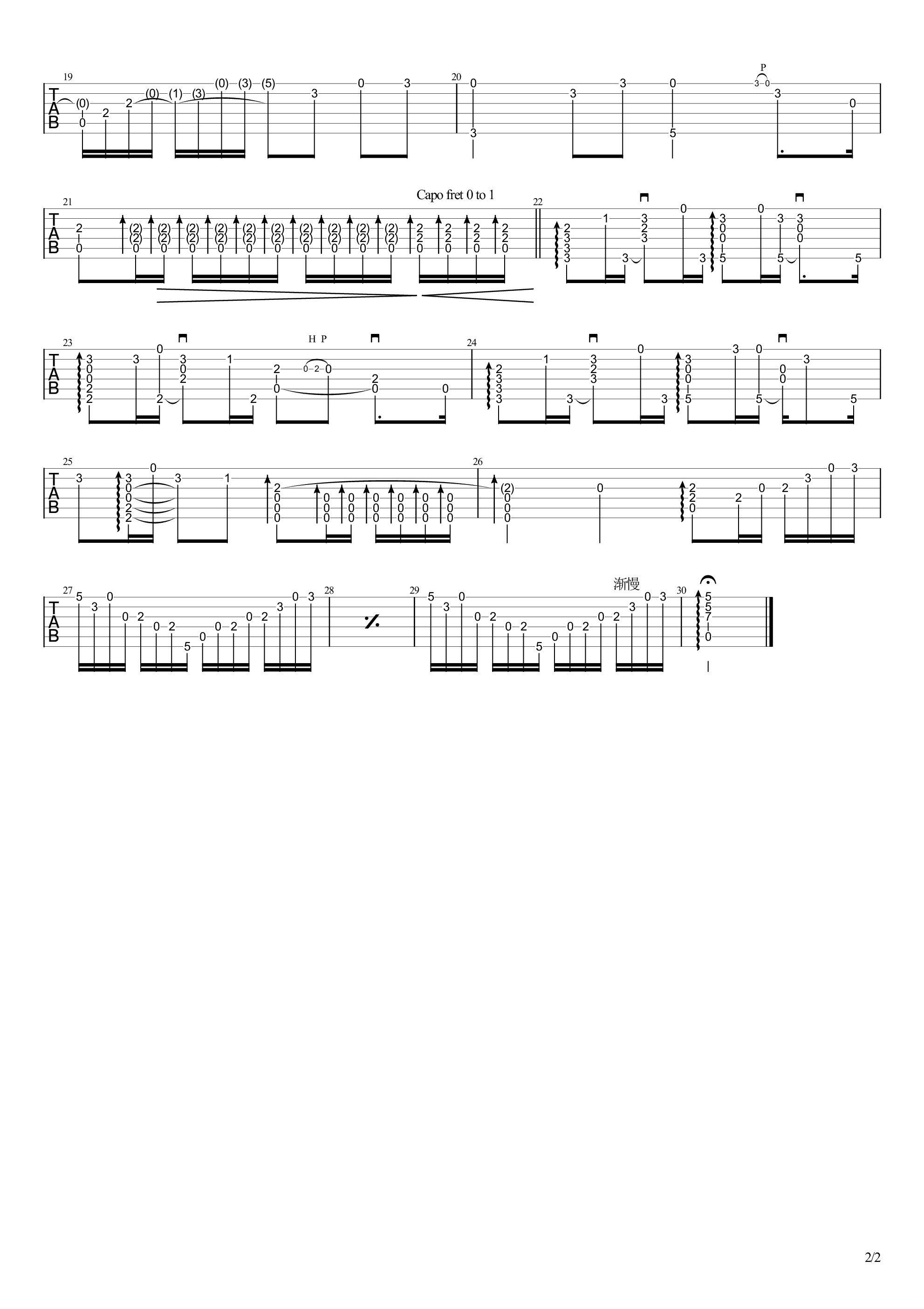 神女劈观指弹谱__原神__云堇PV__吉他独奏谱_高清图片谱