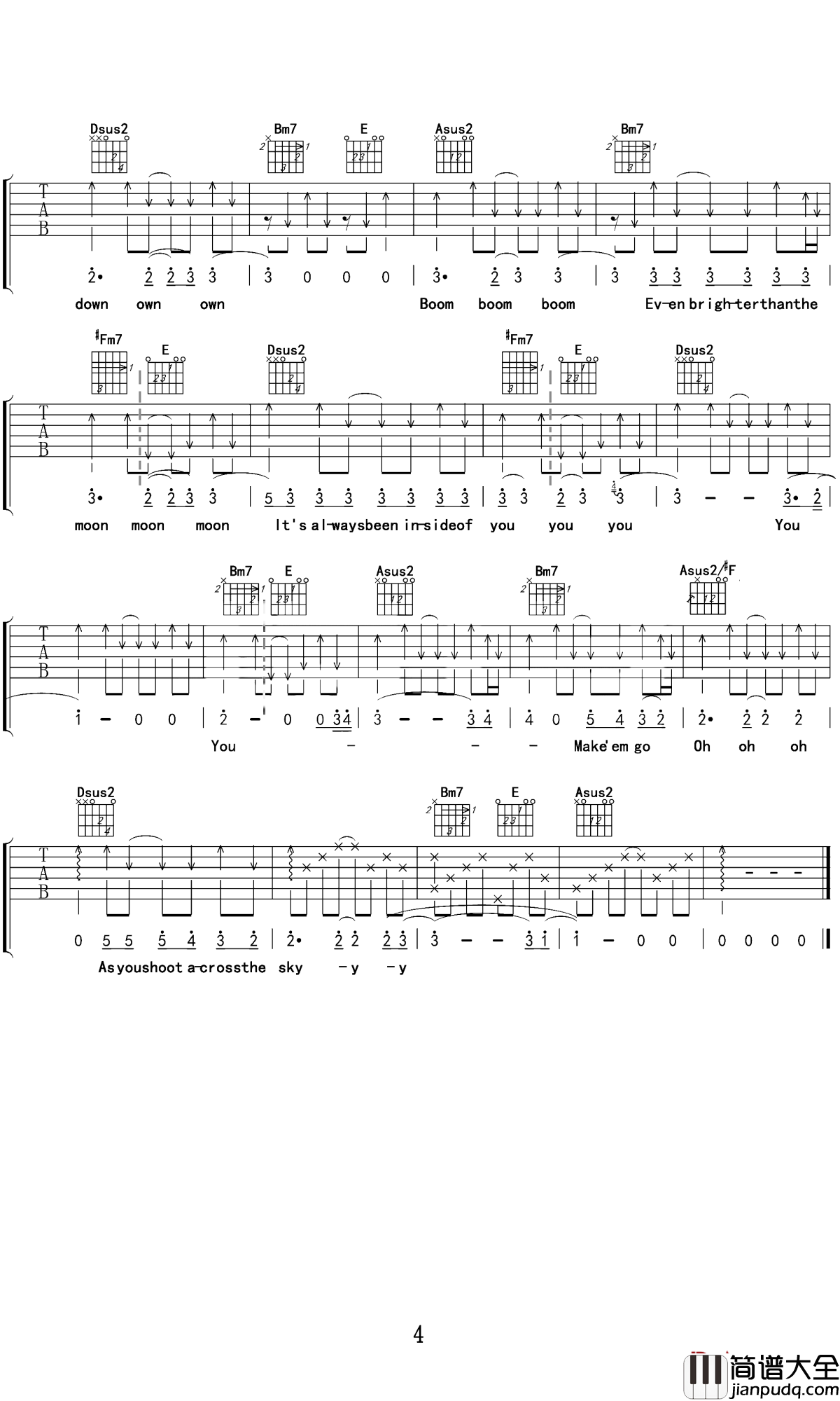 Firework吉他谱_凯蒂·佩里_宝贝，你就是一团烟火