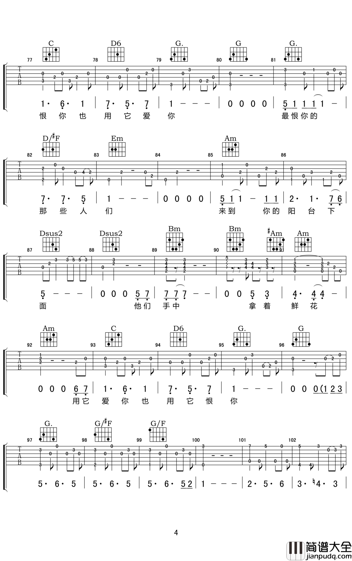 白银饭店吉他谱_张玮玮_西北戈壁滩上的白银小城