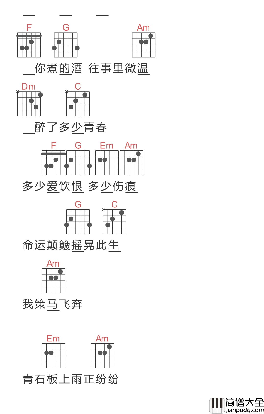 倚栏听风吉他谱_郑国锋_倚楼听风雨,风雨可知愿