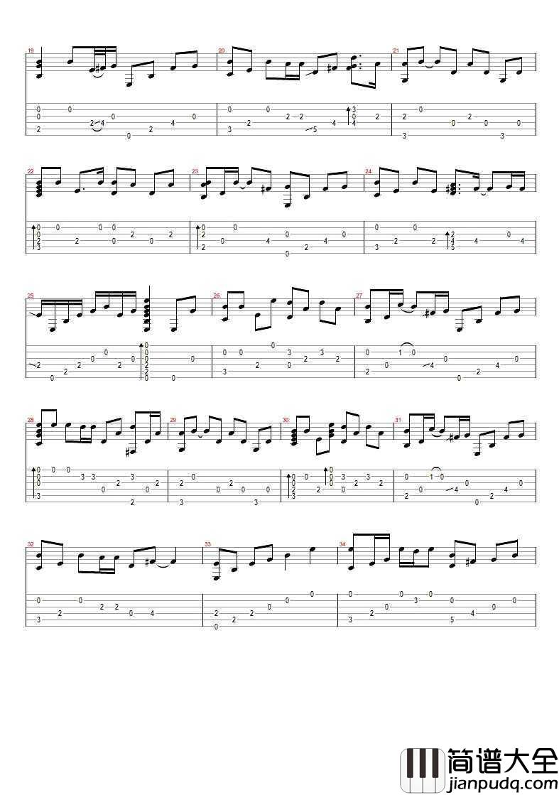 斑马斑马指弹谱_宋冬野_斑马斑马吉他独奏谱