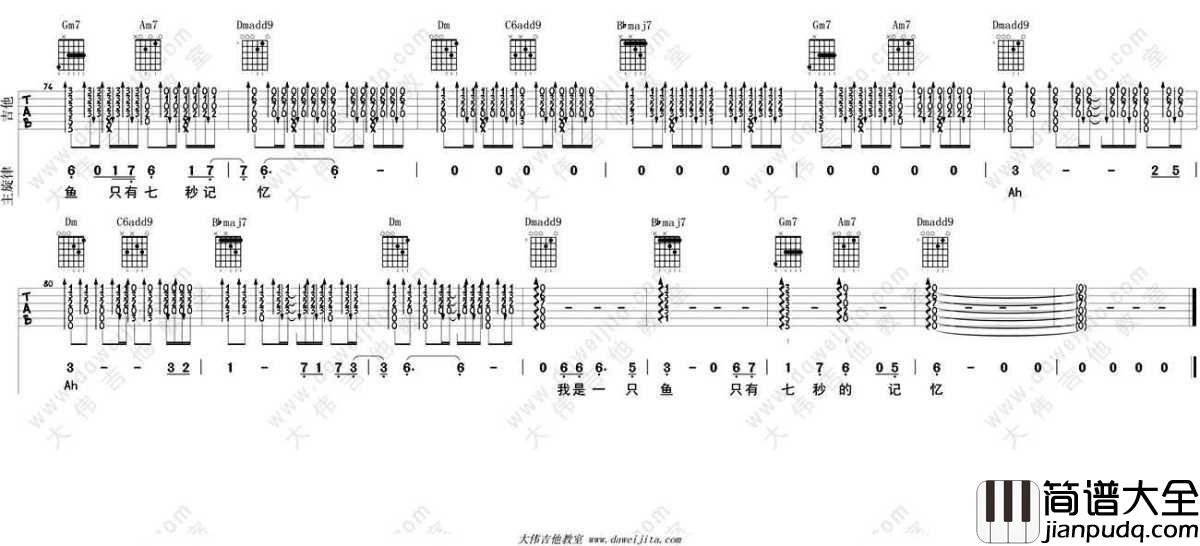 鱼吉他谱_姚贝娜_鱼_吉他弹唱教学讲解