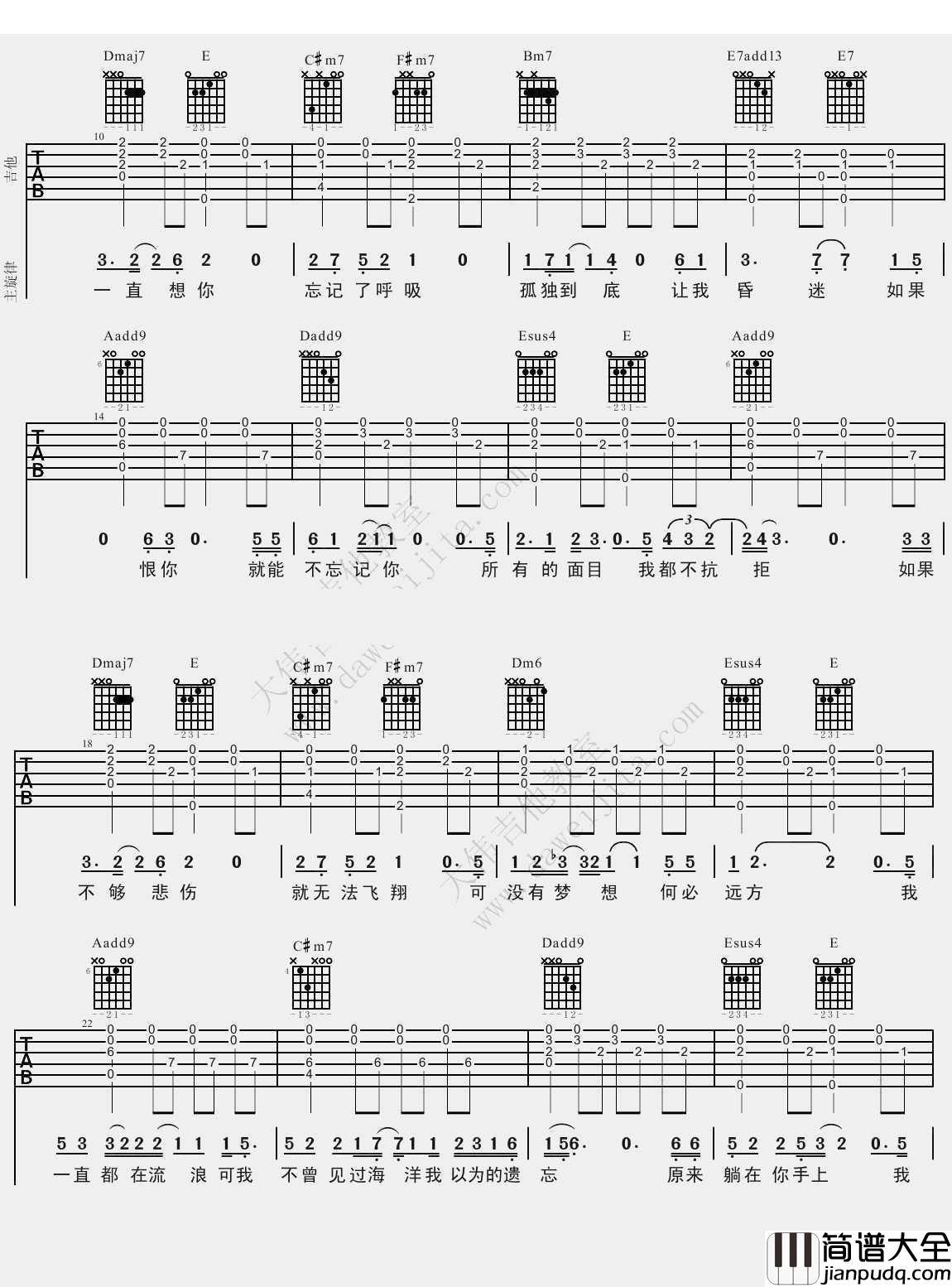 残酷月光吉他谱_林宥嘉_残酷月光_吉他弹唱教学视频