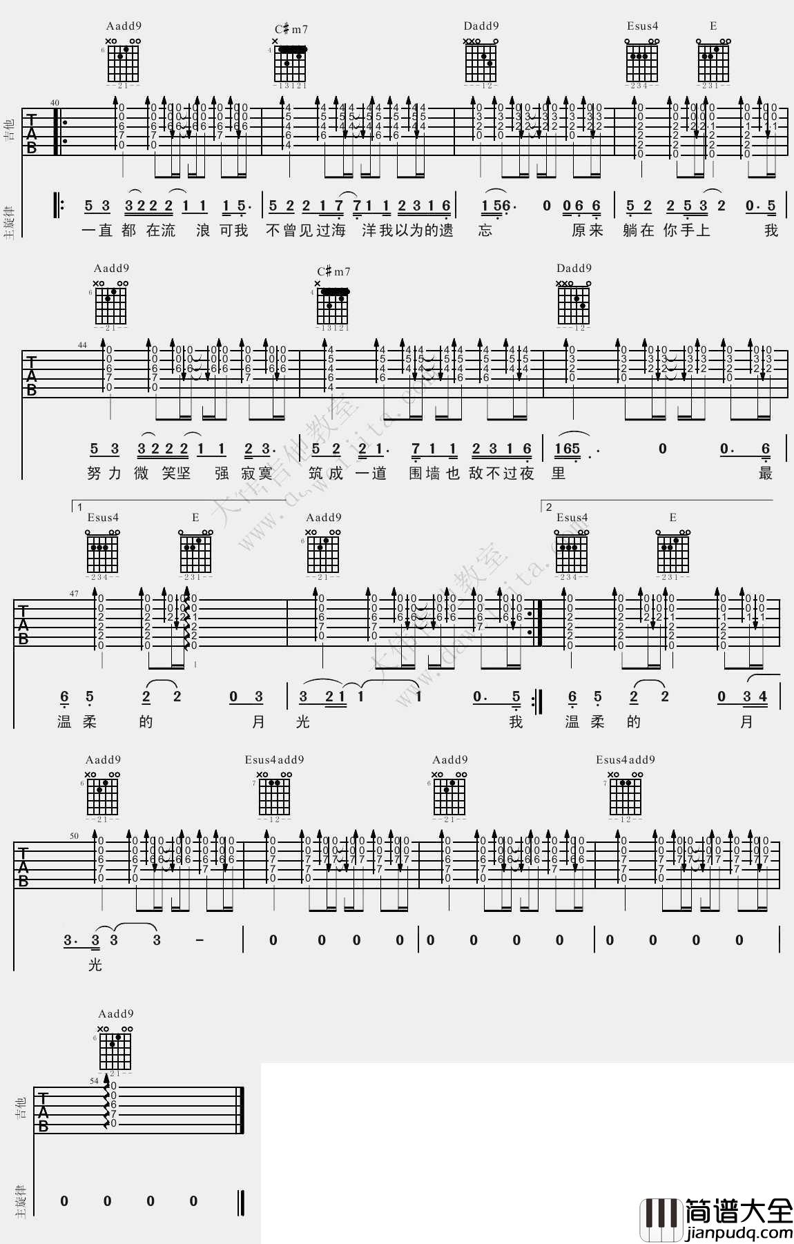 残酷月光吉他谱_林宥嘉_残酷月光_吉他弹唱教学视频