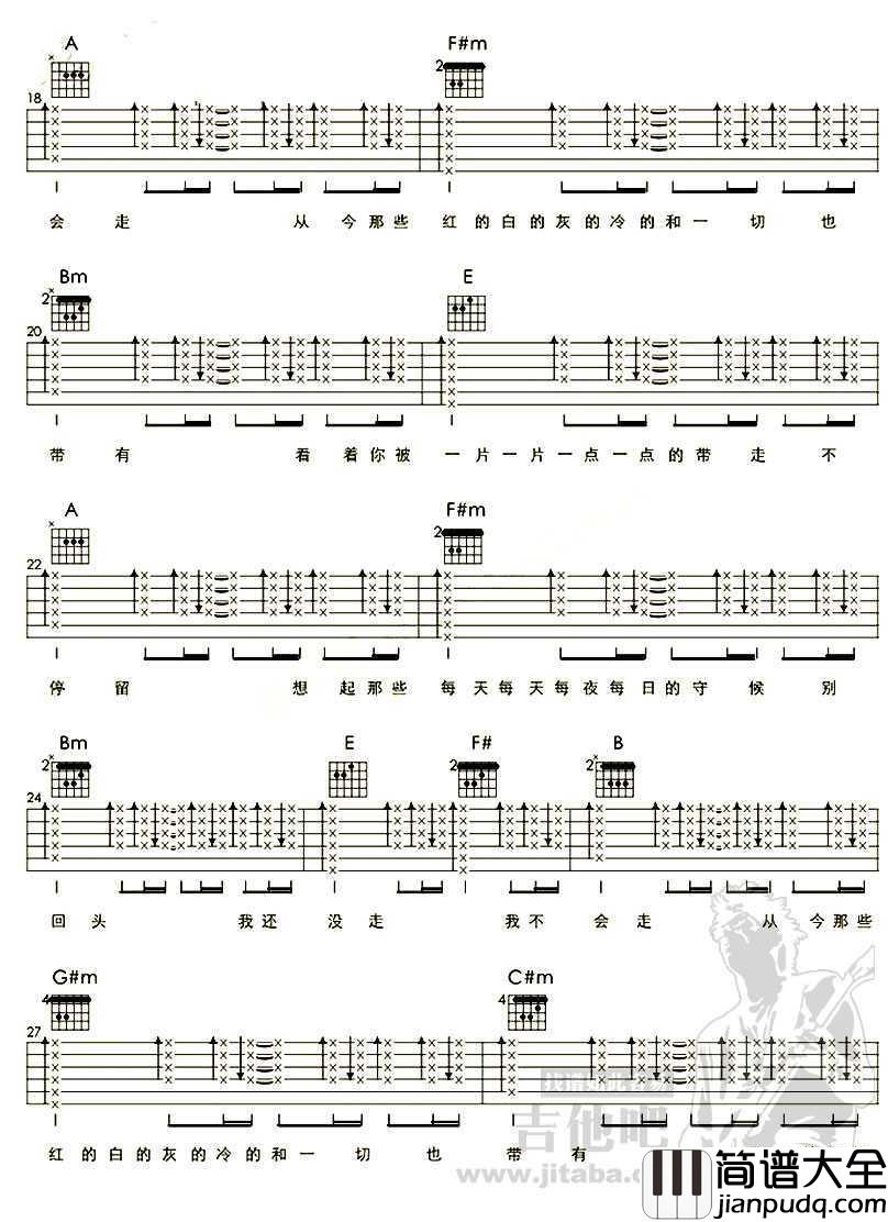 夏洛特烦恼吉他谱_金志文_A调弹唱谱