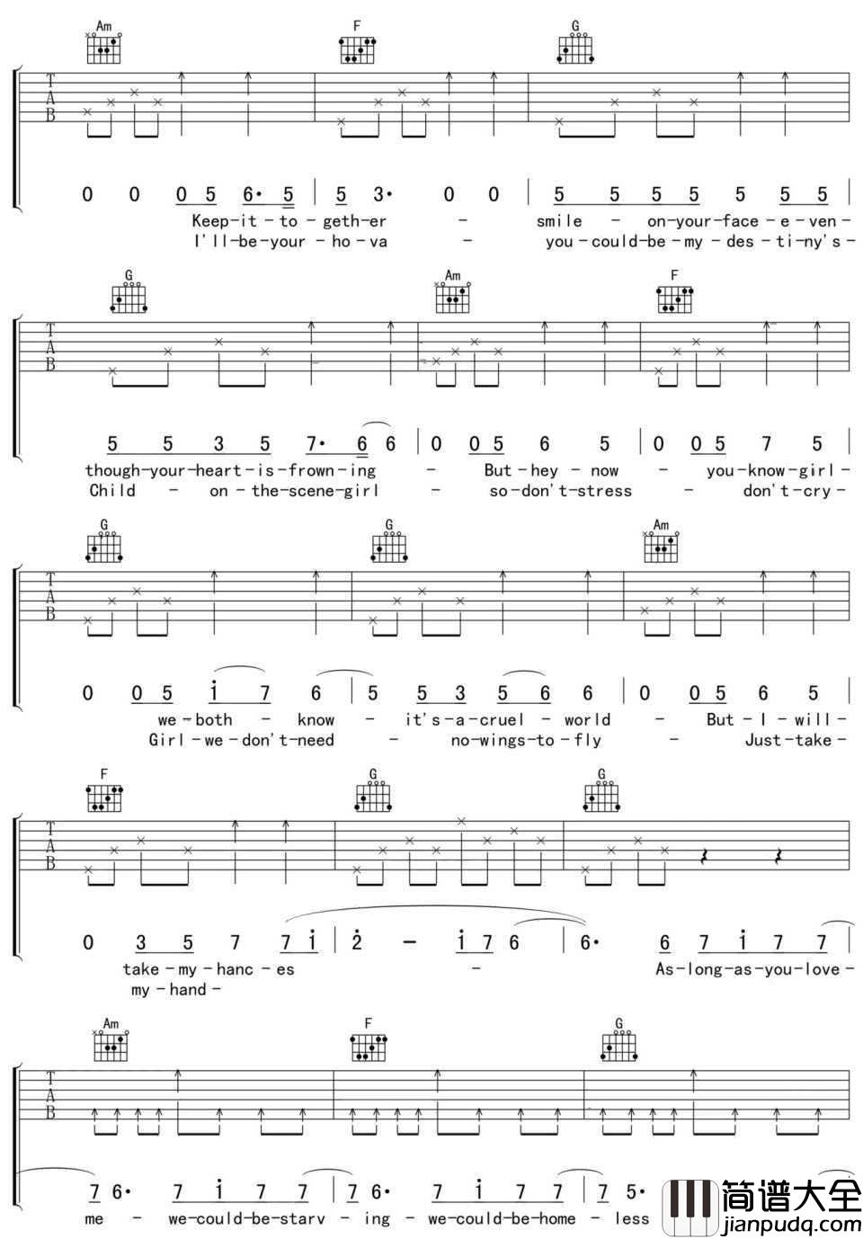 As_long_as_you_love_me吉他谱_Justin_Bieber_六线谱