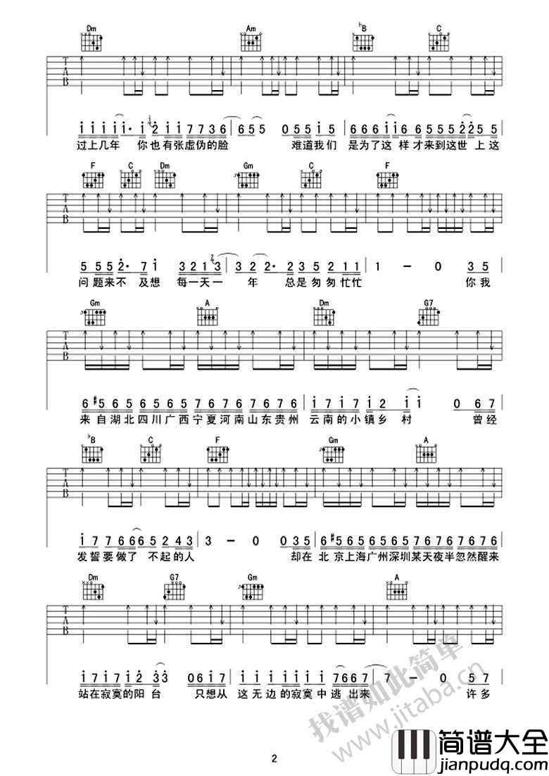 你曾是少年吉他谱_F调六线谱_SHE图片六线谱