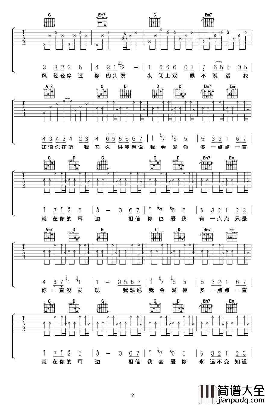 王力宏_爱一点吉他谱_王力宏_电影_非常幸运_主题曲