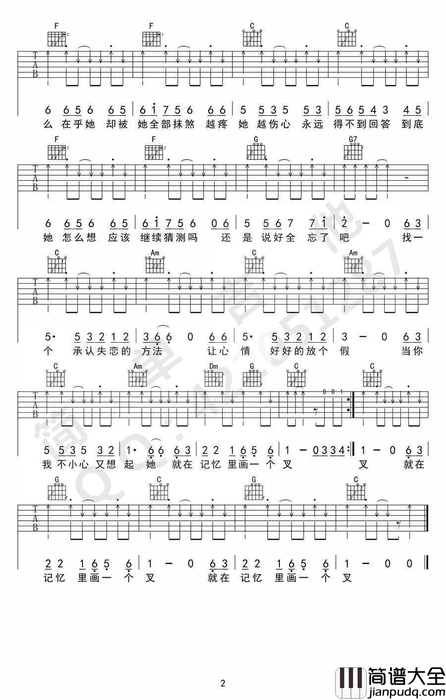 失恋阵线联盟吉他谱_C调_草蜢乐队_火锅英雄_宣传曲