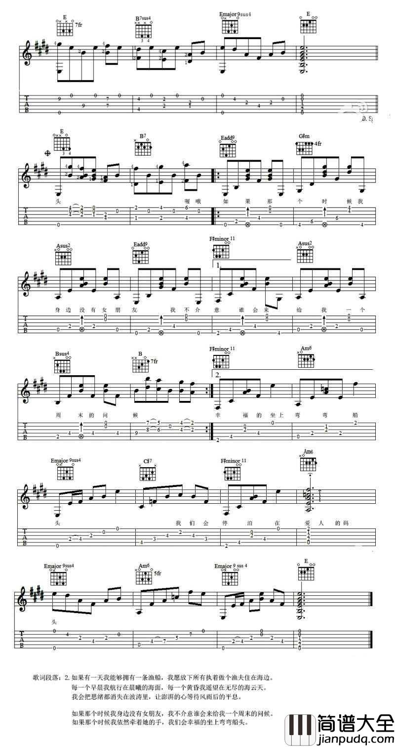 农夫渔夫吉他谱_小猛_农夫渔夫弹唱谱原版编配