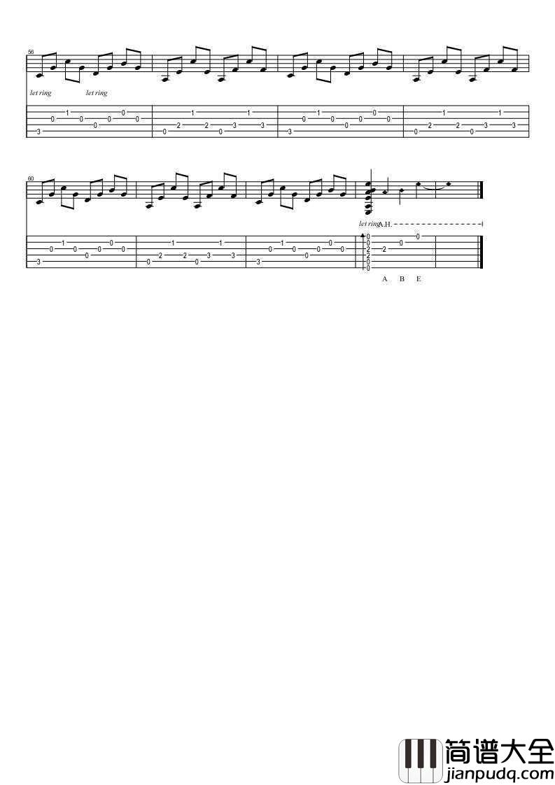 Promise指弹谱__寂静岭2_游戏插曲_吉他独奏曲