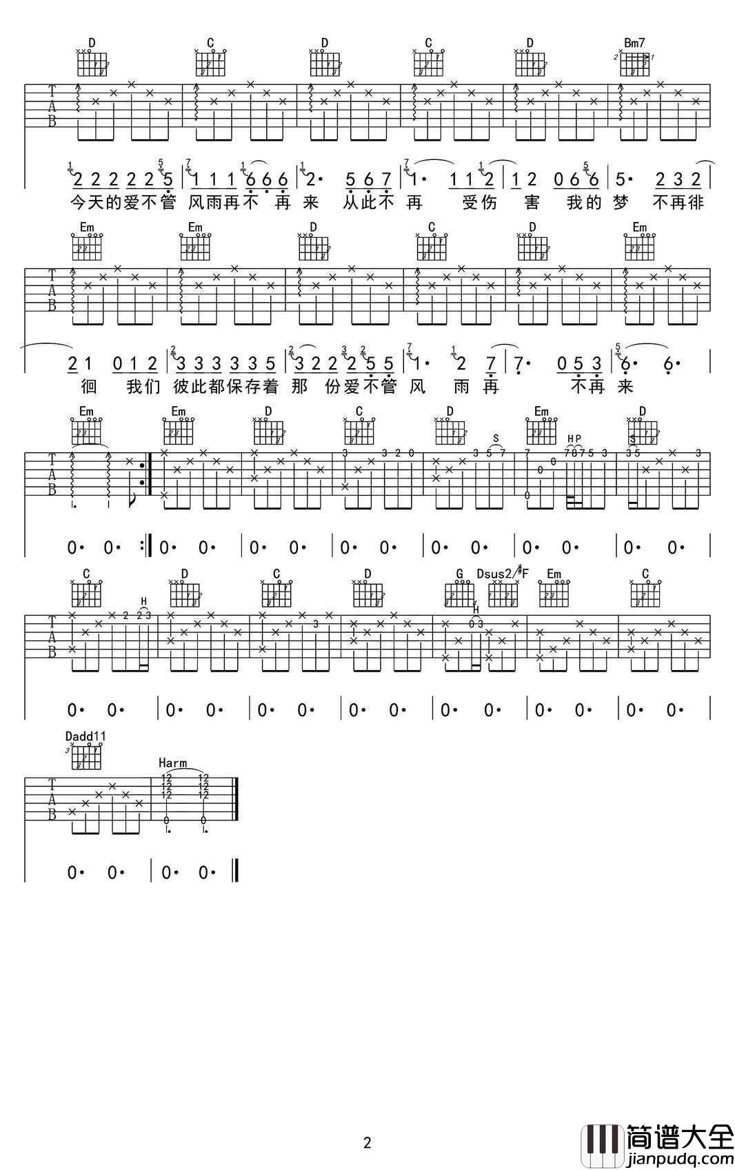 知心爱人吉他谱_付笛生任静_七夕歌曲吉他弹唱谱