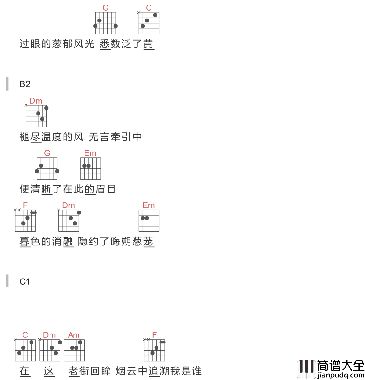 霜雪千年吉他谱_双笙/封茗囧菌_我有古风歌一曲,请卿侧耳细细听!