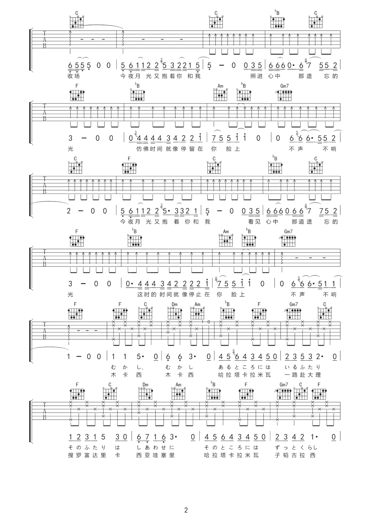 很久以前吉他谱_鹿先森乐队_记起了很久以前被尘封在记忆里的爱人,重拾那段美好的爱情