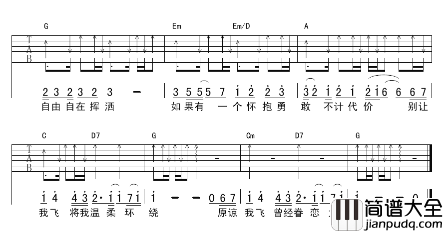 鱼吉他谱_陈绮贞_我是风,是水中的鱼和从树躯飘落的树叶