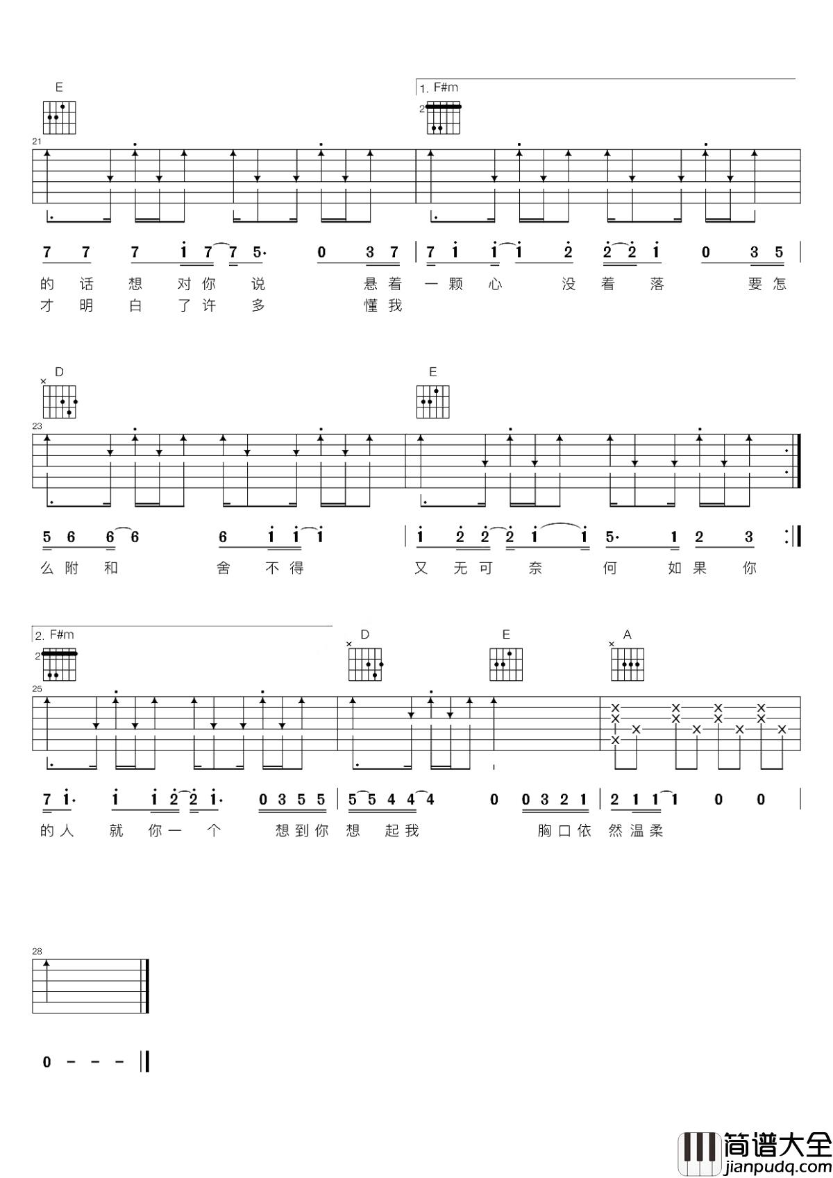 如果你也听说吉他谱_张惠妹_有故事,不一定要喝酒，倾听故事和情怀