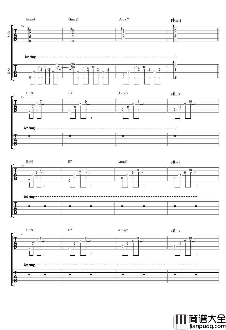 你只是经过吉他谱_陈鸿宇_图片谱原版_弹唱谱