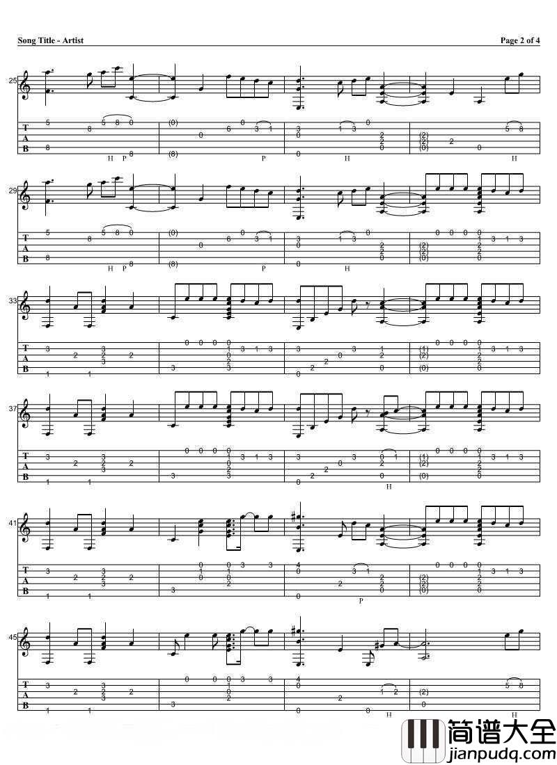 _save_me_吉他指弹谱_独奏谱完整版_防弹少年团