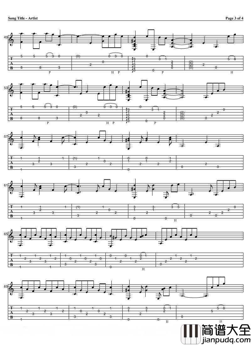 _save_me_吉他指弹谱_独奏谱完整版_防弹少年团