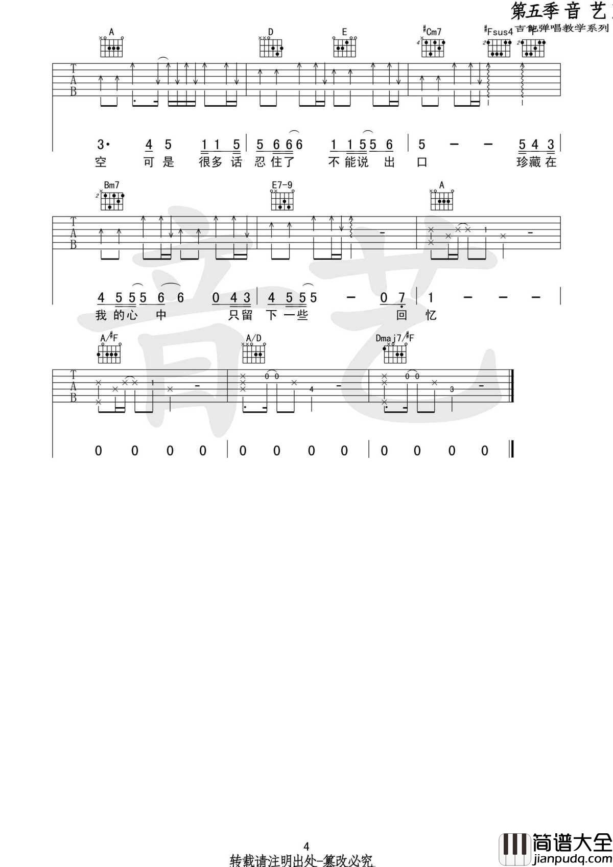 从你的全世界路过吉他谱_牛奶咖啡_高清图片谱