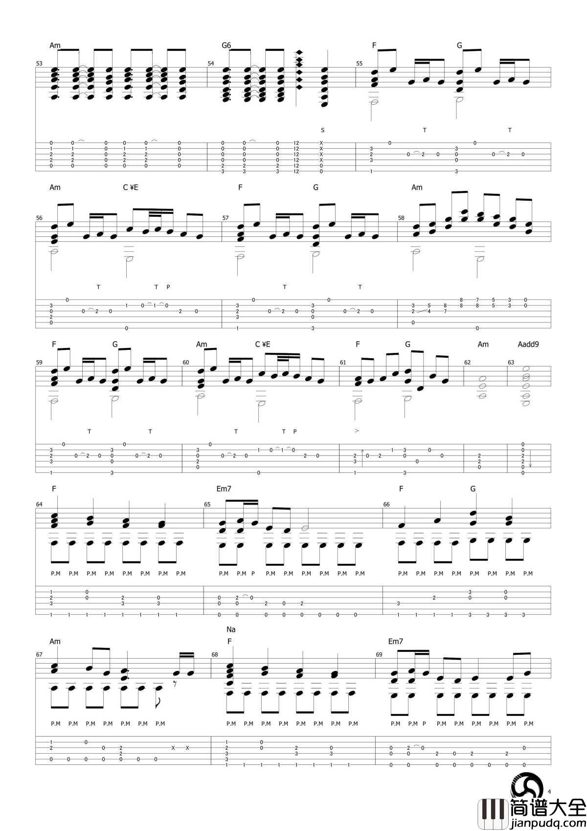 千本樱吉他谱_武士桑_原版指弹谱_高清完整图片谱