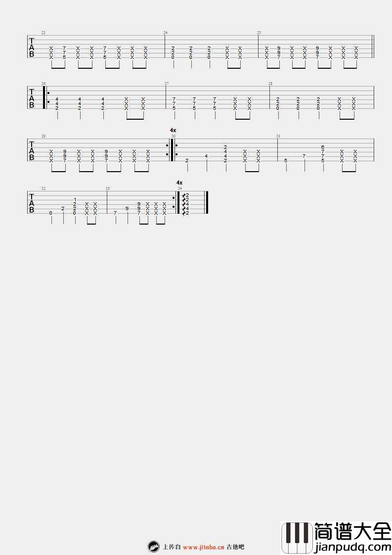 _异类_吉他谱_弹唱谱_图片谱_华晨宇