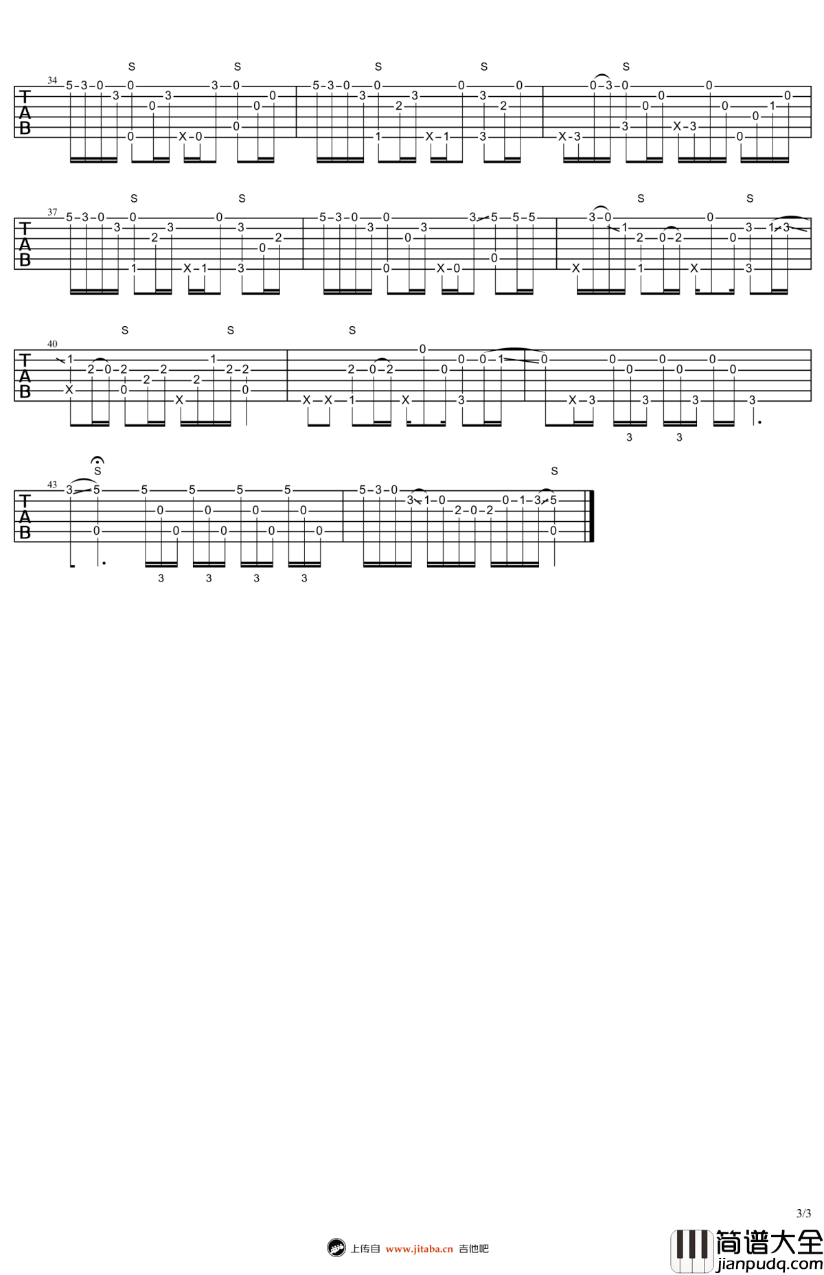 枫叶城指弹谱_杨昊昆_枫叶城_吉他独奏谱_视频演示