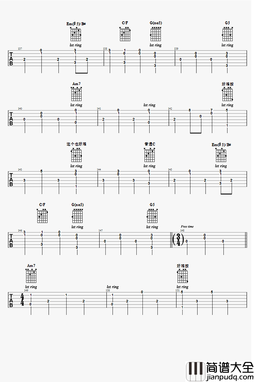 Fade吉他指弹谱_Alan_Walker_Fade吉他独奏谱_和弦图片谱